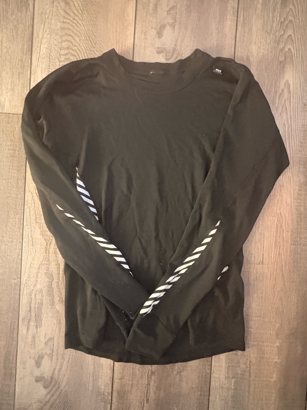 Helly Hansen Black Long Sleeve Top with Reflective Stripe Detail Tech Base Top
